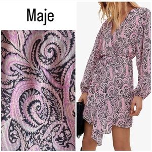 Maje ~ Rapollo Paisley Jacquard Voile Mini Dress
